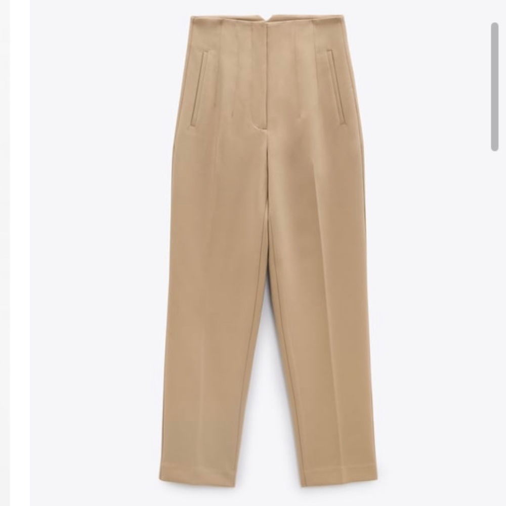 Zara Tan Pleated Pants